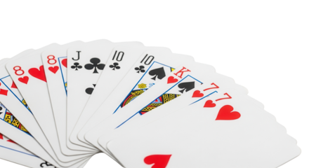 Poker hand containing a pair of tens isolated PNG with Transparent Background