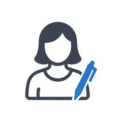 Woman Writer Icon