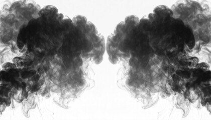 Fototapeta premium PNG black smoke streaming gently across the horizontal center, smooth and flowing, perfect for abstract, mystical, fantasy, or creative design projects with smoky effects.