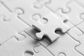 Fototapeta premium Single white puzzle piece in place