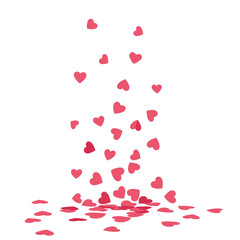 Falling Red Hearts on White Background Symbolizing Love and Romance for Valentine's Day Celebration