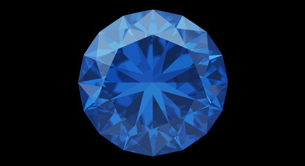 Fototapeta premium Brilliant blue diamond vector graphic, perfect as a PNG for luxury branding, jewelry design, or elegant web decoration. High-resolution vector art for commercial use.