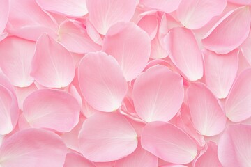 Obraz premium Background pattern of rose petals, arranged seamlessly with overlapping layers, showing delicate curves and veins. Soft pink hues, subtle shadows, and macro clarity create a continuous design, perfect