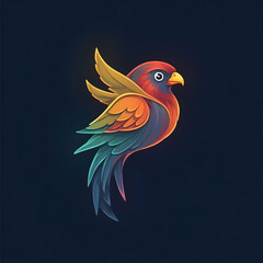 Obraz premium Bird colorful logo gradient vector