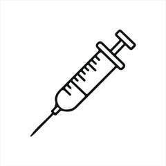 Flat syringe graphic, ideal for medical, hospital, or pharmaceutical design elements
