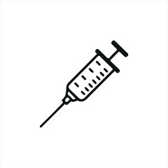 Flat syringe graphic, ideal for medical, hospital, or pharmaceutical design elements