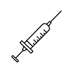 Flat syringe graphic, ideal for medical, hospital, or pharmaceutical design elements
