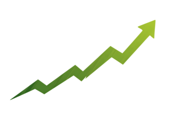 Isolated Upward Green Arrow PNG Symbol of Progress