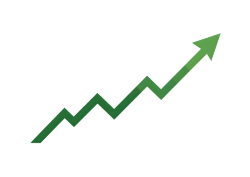 Green Arrow Pointing Upward Symbol of Achievement