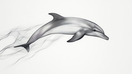 Obraz premium Dolphin leaping in motion ocean waves illustration marine environment dynamic perspective captivating aquatic action for seo impact