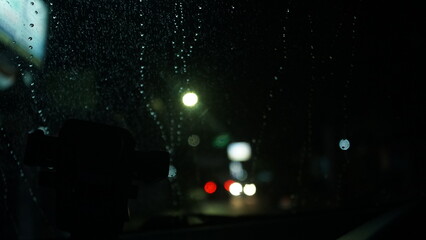 Melancholy Rain Car Ride Scene