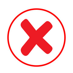 Obraz premium Red x mark inside a red circle