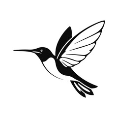 Hummingbird vector illustration, flying bird logo design, small animal drawing, minimalist wildlife graphic