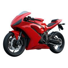red sports motorcycle isolated on a transparent background