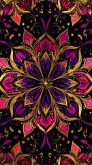 Ornate symmetrical floral pattern