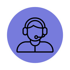 Customer service representative icon with headset