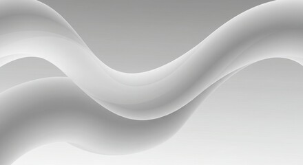 Obraz premium Abstract liquid minimal banner, soft gray gradient with smooth fluid motion.
