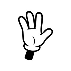 Obraz premium Retro cartoon hands gesture comic doodle.