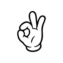 Retro cartoon  hands gesture comic doodle.