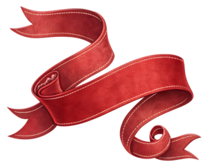 Decorative curved ribbon flowing smoothly, isolated studio background.