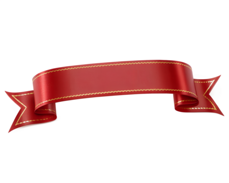 Decorative curved ribbon flowing smoothly, isolated studio background.