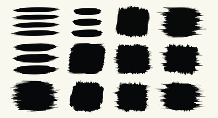 Dynamic black ink brush strokes for modern artistic designs and creative projects