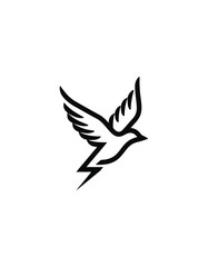 Fototapeta premium Bird in flight silhouette graphic