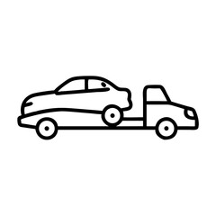 Car accident car on tow truck icon transparent background