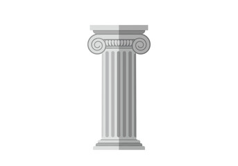 Obraz premium A fluted grey column with volutes at the top likely from classical architecture