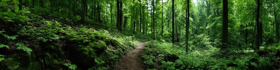 Lush Green Woodland Pathway