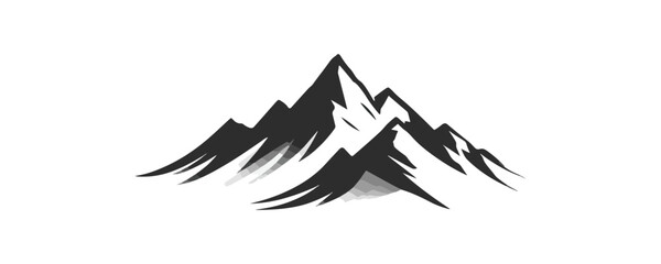 Gray scale mountains graphic