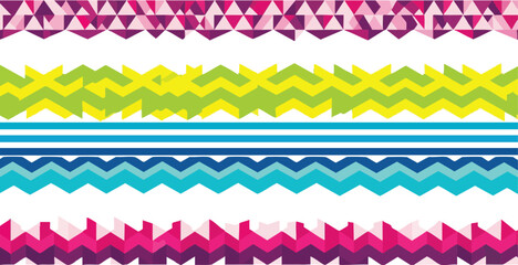 Modern geometric patterns create a vibrant, eye-catching border design for creative projects