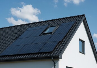 Fototapeta premium Modern House with Solar Panels