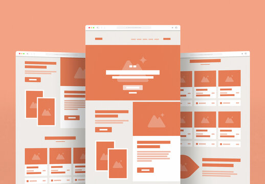 Creative Landing Page Wireframe Layout for Modern UI UX Web Design