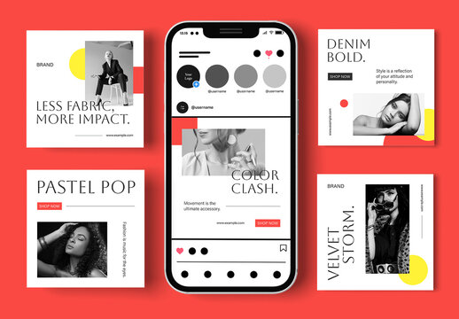 Elegant Fashion Social Media Post Design Template