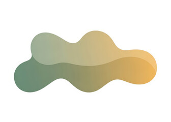 Abstract Fluid Shape with a Soft Green and Yellow Gradient on a Clean White Background