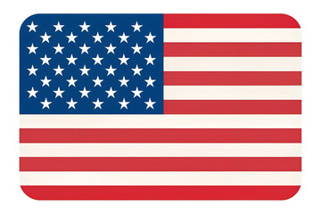 Obraz premium Waving American flag isolated on white background, photorealistic detail.