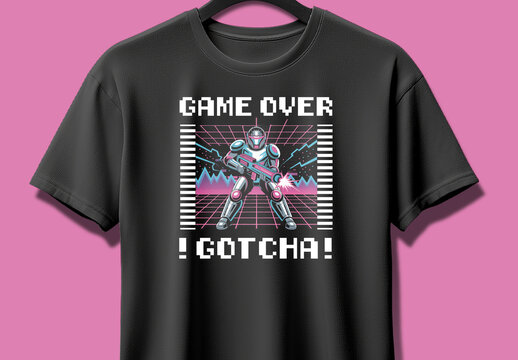 Retro Gaming TShirt Design Layout