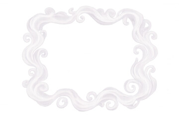 Translucent white wavy border framing blank rectangular space, perfect for graphic design and creative layouts