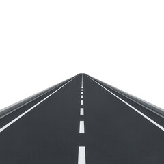 Straight road perspective vanishing point isolated PNG with Transparent Background