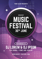 Fototapeta premium 08 - PRINT Gradient music festival poster template