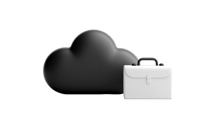 3D rendered cloud and briefcase