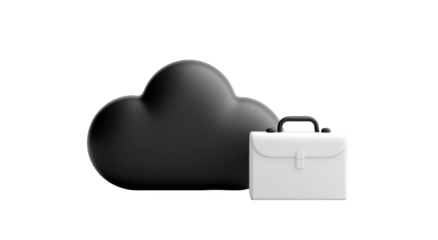 3D rendered cloud and briefcase