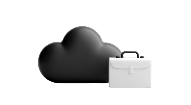 3D rendered cloud and briefcase