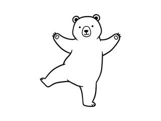 Dancing Bear Illustration on White Background
