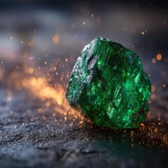 Emerald gem, dramatic lighting