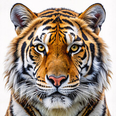 Obraz premium Tiger close-up portrait on white background