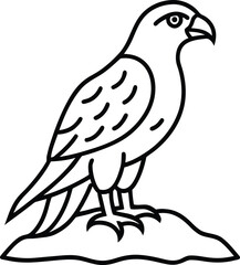 Vector art of stylized eagle bird standing on a rock