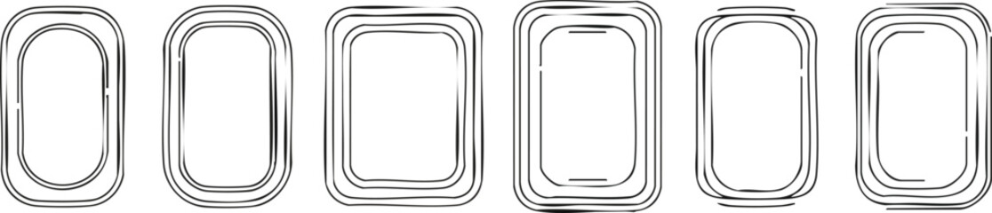 Multiple decorative rectangular frames with intricate outlines.