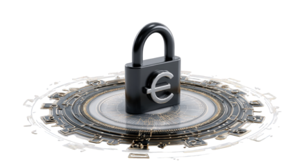 3D lock with euro symbol